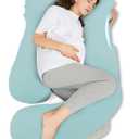 HIPHOP PANDA U-Shaped Pregnancy Pillow for Sleeping - Full Body Maternity Support Pillow with Removable Cover - Comfort for Back, Hips, Legs, Belly - 57 Inch for Pregnant Women