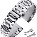 Stainless Steel Watch Band 16mm Universal Metal Watch Strap Smartwatch Replacement Band Men Women fit Most Traditional Watches