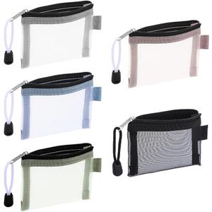 Mini Zipper Mesh Bag (SINGLE) ,3 x 4.5 Inch Mesh Nylon Zipper Pouch Bags,Nylon Makeup Organizer,Portable Travel Cosmetic Pouch,Storage Coin Purse for Small Items Credit Card Key Lipstick