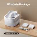 Cat Water Fountain, 3L/101oz Wireless Pet Fountain, Dockstream Automatic Pet Water Dispenser for Cats Dogs Drinking with Replacement Filter, Quiet Pump, Stainless Steel Tray and ABS, White