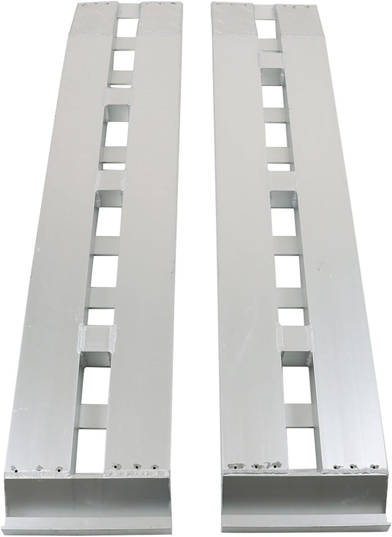 2PCS 60 Inch x 12 Inch Aluminum Trailer Loading Ramps - 6000 lbs Capacity with Beavertail Hook End