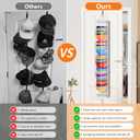 Toread Anti-Drop Over The Door Hat Organizer, Adjustable & Damage-Free Hooks Over Door Hat Organizer, Clear Dust-Resistant Over Door Hat RackHat Rack For Door suitable for doors, wardrobes-W