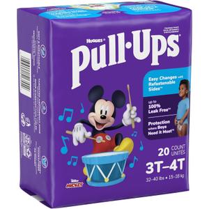 Pull-Ups Toddler Toddler Training Pants Size 3T to 4T 32 to 40 lbs. 51355, 80 Ct