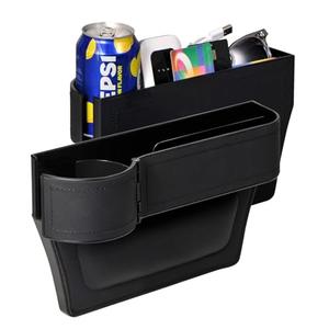 Hiseanllo Car Seat Gap Filler Organizer, 2 Pack Multifunctional Car Seat Organizer with Adjustable Cup Holder, Universal Car Seat Storage Box for Phone, Glasses