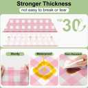 Smiry 3 Pack Pink Gingham Disposable Tablecloths - 54" x 108" Heavy Duty Plastic Table Cloth, Waterproof Buffalo Plaid Table Covers for Picnic, Banquets, Outdoor Parties