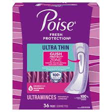 Poise Ultra Thin Incontinence Pads & Postpartum Pads for Bladder Leaks, 5 Drop Maximum Absorbency, Long Length, 108 Count, 