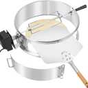 onlyfire Stainless Steel Multi-Purpose Rotisserie and Pizza Combo Kit for Weber 18" and Other Similar Kettle Grills - Include Pizza Peel and Pizza Stone