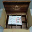 Hand-Carved Acacia Wooden Tea Box Organizer Storage Box, 8 Compartments Multi-Use Tea Bag Holder, Large Capacity for 80+ Tea Bag Storage, with Exquisite Patterns Tea Organizers and Storage