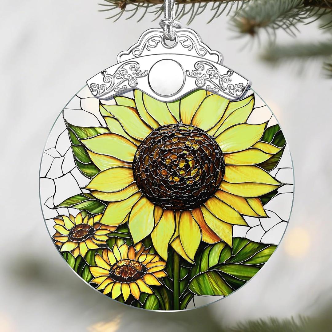 Sunflower Christmas Ornaments: Christmas Tree Ornaments, Holiday Decor for Flower Lover, Stocking Stuffers, Gift Ideas, Xmas Gifts & Gifts for Sunflower Plant Lover
