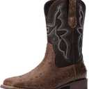 Cowboy Boots For Men - Western Boot Men's Cowboy Boots With Square Toe | Cowboy Western Boot | Pull-on Boots| Old West Style Embroidered, US 10