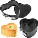 Webake Springform Pan 4 inch Heart Shape Mini Cheesecake Pan Set of 2, Cake Pan Heart Baking Molds Accessories of Instapot, Pressure Cooker, Air Fryer & Christmas, Valentine's Day Baking