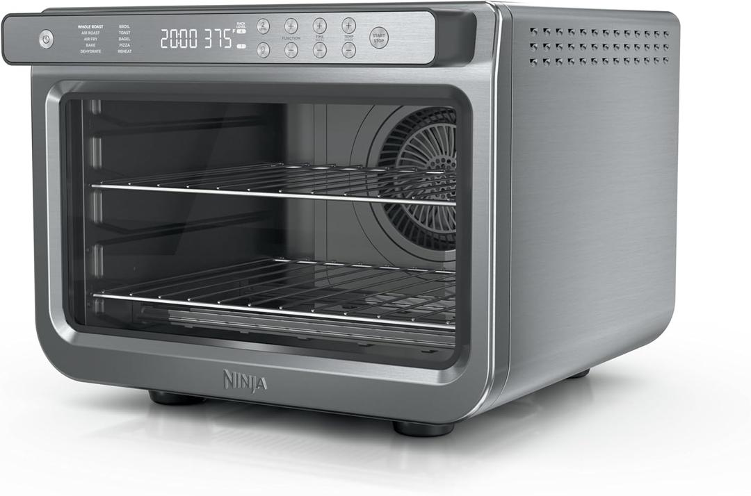 Ninja Air Fryer & Toaster Oven | Prestige Smart XL Countertop Oven | Bakes up to 20 Cookies, Fits up to a 12lb Turkey | Pizza, Toast, Bake, Air Fry & Reheat | 1800 Watts | Stainless Steel | DT501