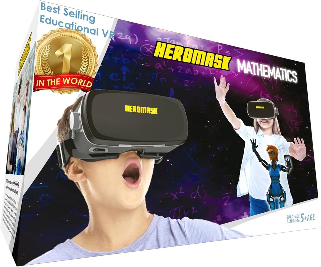VR Headset + Math Games [Multiplication Subtraction etc] Virtual Games: Gift for Boys & Girls. Cool Educational Toys for Kids 5 6 7 8 Years Old. Virtual Reality Learning Resources Grade 1 2 3 48 (Mathematics)