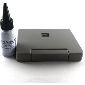BCH All-Surface Stamp Ink Combo  Fast-Drying Black Ink & Refillable Pad for Glass, Metal, Vinyl, Plastic, Leather, Acrylic, Ceramics & More  Waterproof, Smudge-Free, Long-Lasting Impressions