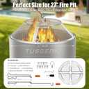 Fire Pit Spark Screen for Solo Stove Bonfire Yukon Accessories, 27 Inch Yukon Shield for Solo Stove Accessories, 304 Stainless Steel Detachable Mesh Fire Pit Spark Protector with Grill Function