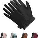 Women Horse Riding Gloves Winter Equestrian Horseback Gloves Lady Youth Girl Outdoor Star Pattern Mitts Perfect for Biking Cycling Gardening (Small, Black)
