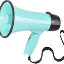 Megaphone with Speaker Microphone Siren and 240-Second Recording Bullhorn Includes Volume Control for Outdoor Events and Crowd Management (Teal)