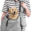 Ownpets Pet Sling Carrier, Fits 15 to 25lbs Extra-Large Dog/Cat Sling Carrier Reversible and Hands-Free Dog Bag with Adjustable Strap and Pocket Shoulder Pad for Outdoor Travel Hiking