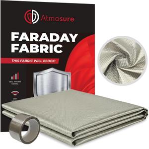 ATMOSURE Faraday Fabric & Tape Kit, 1 Yard (44 x 36 in) - EMF Blocker and RF Shielding for DIY Faraday Bags, RFID Protection, Copper-Nickel Material