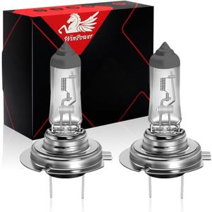 WinPower H7 Halogen Headlight Bulb, Super Bright Warm White 55W 4300K High Low Beam Fog Light Replacement Car Motorcycle PX26D Lamp, Pack of 2