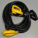 Camco Power Grip 25-Ft 30 Amp Camper RV Extension Cord - Male to Female (NEMA TT-30P to TT-30R) - Rated for 125V/3750W - Features Heavy Duty 10-Gauge Copper Wire & Weather Resistant PVC (55191)