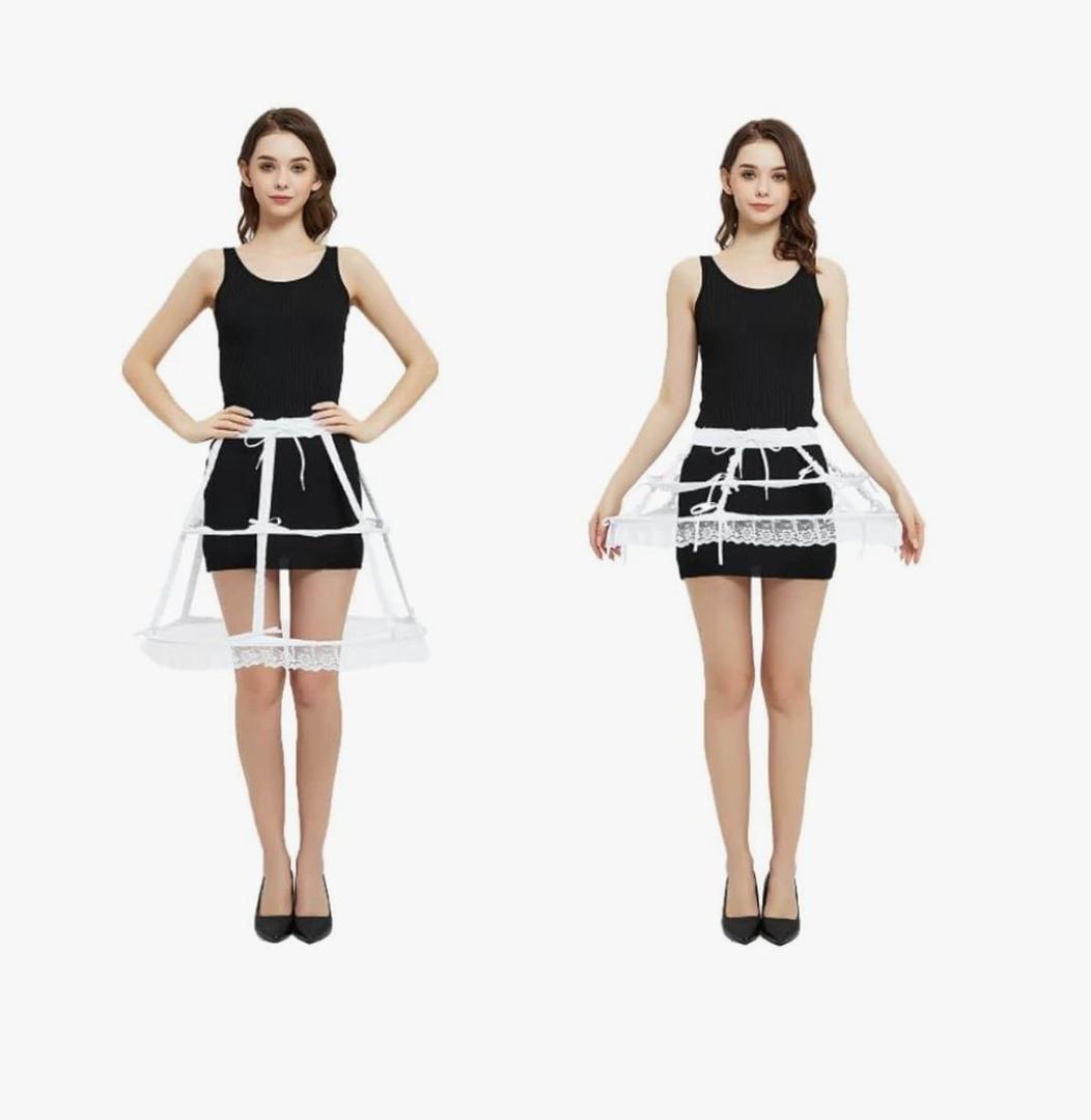 Women Crinoline Petticoat Hoops Skirt Short Half Slip Underskirt for Girls Wedding Bridal Underskirt Slip