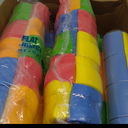 Bird Toy 1.5" x 1" Bagel Tube Talon Toy Parrot Toy Part Colorful Cardboard Tube (4 Packs (80 Bagels))