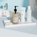 Vanity and Bathroom Tray, 11.8" ABS Countertop Organizer,Waterproof Vanity Tray for Toilet Tank,Perfume,Soap,Keys,Bathroom Accessories,Kitchen and Bath Trays,Non Slip Small Trays,White (11.8" x 5" x 0.7")