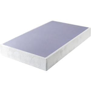 ZINUS Metal Box Spring with Wood Slats, 9 Inch Mattress Foundation, Sturdy Steel Structure, Easy Assembly, Twin (Twin, White)