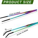 2 x OLIISS Stainless Steel Reptile Feeding Tongs with Rubber Tip - 10.6" Straight & Curved Tweezers for Aquariums & Crafts - Feeder Tools for Bearded Dragons & Lizards - Terrarium Tank Supplies - 2 Pack