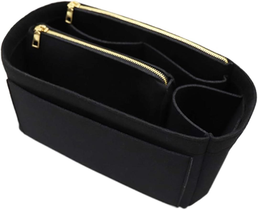 LEXSION Purse Organizer, Felt Bag Organizer Insert Purse Organizer For Speedy, Neverful, Tote, Handbag, Shaper 8023 Black L2