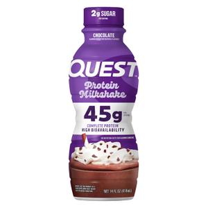 Quest Nutrition Protein Milkshake, Chocolate, 45g Protein, 2g Sugar, High Protein, Low Sugar, Gluten Free, 1 Count (EXP 02/09/26)