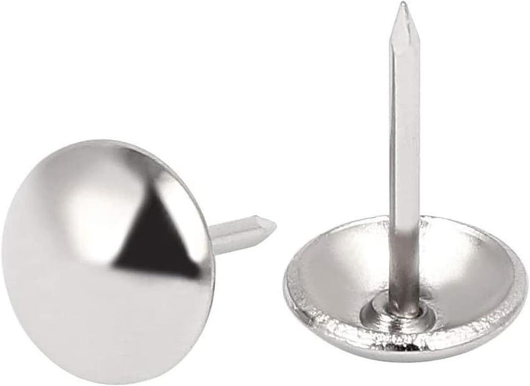 ZAYI 3/4 (19mm) Antique Silver Upholstery Decorative Tacks, Furniture Nails Thumb Tacks Push Pins for DIY Wood Furniture Dcor 100PCS (3/4'', Silver)