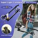 Rahmory Kick Scooter for Ages 6+,Kid, Teens & Adults. Foldable Kick Scooter for Boys with 4 Adjustable Heights, ABEC9 Bearings, Supports Up to 220 lbs.