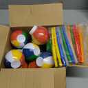 Amyhill Beach Theme Party Supplies Beach Ball Favor Cups with Straws and Lids, 10 oz Plastic Swimming Pool Cups Bulk for Kids Birthday Summer Party(12 Set)