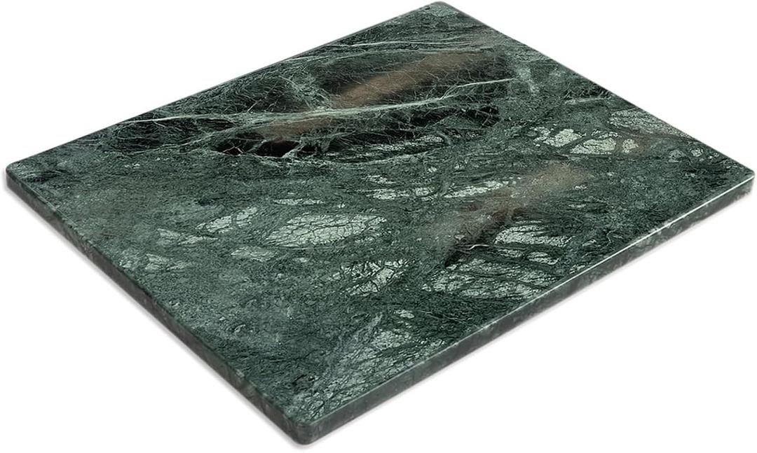 Diflart Natural Marble Stone Cutting Board for Kitchen, 16x20 Inch, Green, Marble Slab Pastry Board Large for Cheese, Serving, Baking, Pack of 1 Piece