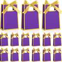 Kolldenn 24 Pcs Small Gift Bags with Bow 6.3 x 3.9 x 2.8 Inch Thank You Gift Bags Elegant Mini Paper Bag with Handles for Wedding Bridal Birthday Baby Shower Bridesmaid Party Favors(Purple)