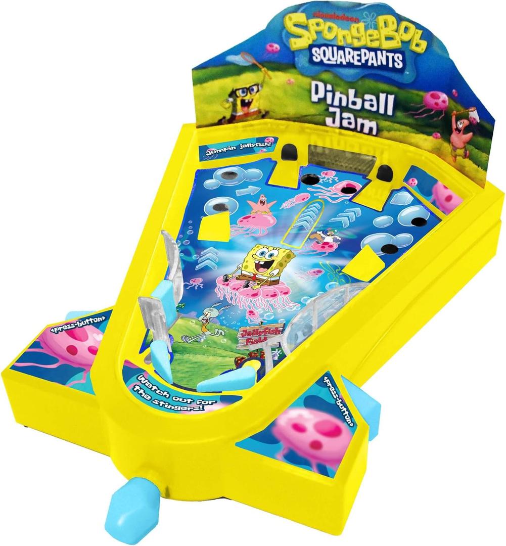 Spongebob Squarepants Desktop Pinball Machine - Fun Arcade Game for Kids & Adults Ages 6+, Compact Tabletop Toy by Well Played