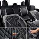 Ranger Seat Covers, for 2019-2025 Ford Ranger XLT XL Lariat Crew Cab, Napa Leather Seat Protector (Full Set, Black&Gray)