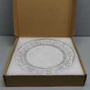 Antique Charger Plates, 13 Inch White Dinner Plate Chargers Round Server Ware. Set of 6 Plastic Embossed Charger for Dinner, Party, Wedding, Elegant Tableware Decoration (White)