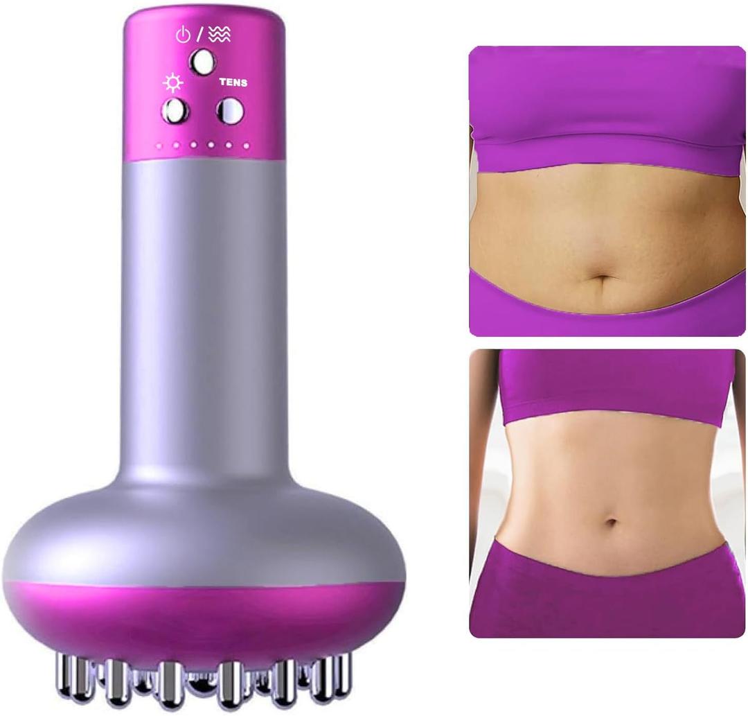 Lymphatic Drainage Massager & Anti Cellulite Massage Tool, Helps Reduce Stretch Marks & Cellulite for Legs Arms & Belly Body Sculpting Machine with Microcurrent, Light, Heat & Vibration