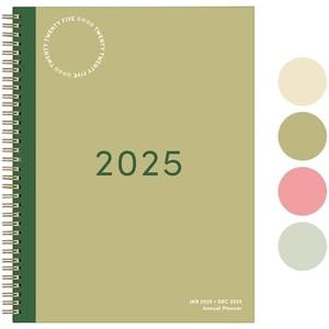Rileys & Co 2025 Simple Weekly Planner - Annual Weekly & Monthly Agenda Planner, Jan - Dec 2025, Hardbound Cover, Notes Pages, Twin-Wire Binding (8.5 x 11-Inches, Green), 4 PCS