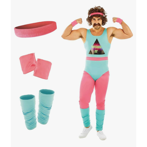 fun shack 80s Exercise Costumes For Men, 80s Workout Costumes, Retro Fitness Outfits For Men, 80s Gym Attire (X-Large Size)