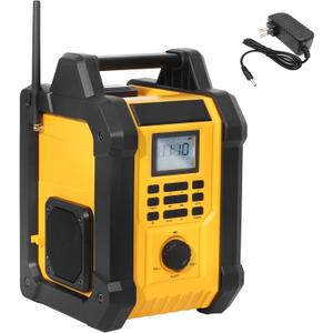 Jobsite Radio Speaker, Compatible with DeWalt 20V MAX Battery, IPX54 Waterproof Portable Wireless Stereo,Strong Signal Reception, AM/FM, TWS, 100ft Range, AC/DC Powered(Tool Only)