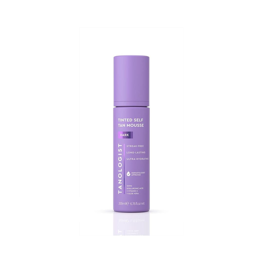 Tanologist Dark Self Tan Mousse, Tinted Self-Tanning Mousse, Streak-Free, Natural Glow, No Fake Tan Smell Or Orange Tone, Long Lasting, Clean Ingredients, Vegan, 6.76 fl. oz/200 ml Bottle