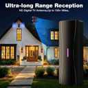 TV Antenna for Smart TV,100+ Miles Range Digital TV Antenna for Local Channels with Amplifier Signal Booster, Supports 4K 1080p,Indoor Outdoor IPX7 Waterproof,Lightning Protection Glossy Black