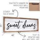 Sweet Dreams Wall Decor Above Bed 42''×15'' Large Bedroom Wall Sign Farmhouse Bedroom Sign Wood Framed Guest Room Decor Master Bedroom Wall Decoration