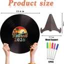 Holkcog Retirement Party Decorations Men Women, Colorful Vintage Retirement Vinyl Record, Happy Retired 2026 Party Graffiti Sign With Stand, Office Retired Farewell Gift, Coworker leave Table Decor