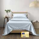 THREAD SPREAD Luxury Egyptian Cotton Sheets Twin XL Size - 600 Thread Count 3 PC Twin XL Sheets Deep Pockets, Cooling Sateen Weave College Dorm Bedding Twin XL, Fits Mattress Upto 18"- Light Blue