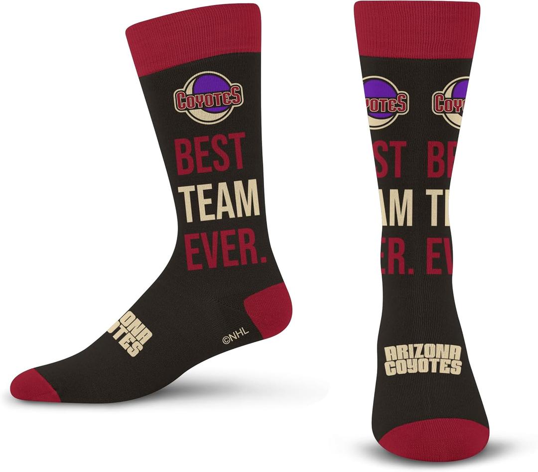 3 x For Bare Feet Best Team Ever Crew Sock NHL (Black)